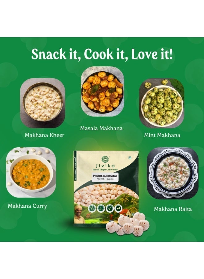 Jivika Phool Makhana (Fox Nuts/Prasadam) - 100G - Image 4